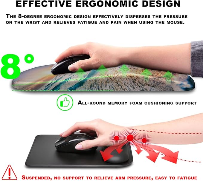 Mouse Pad Wrist Support, Ergonomic Mouse Pad - Image 5