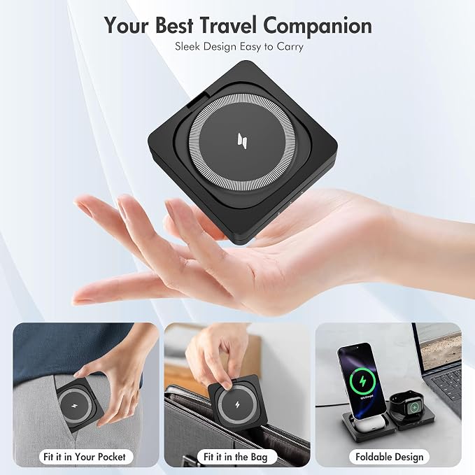 Magnetic Wireless Charger for iPhone: 3 in 1 for Travel 15W Fast Charging Pad - Image 5