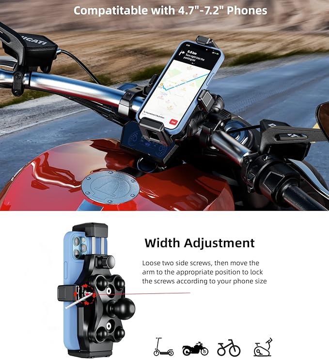 Kewig Motorcycle Phone Mount- Motorcycle Cell Phone Holder, Bike Phone - Image 6