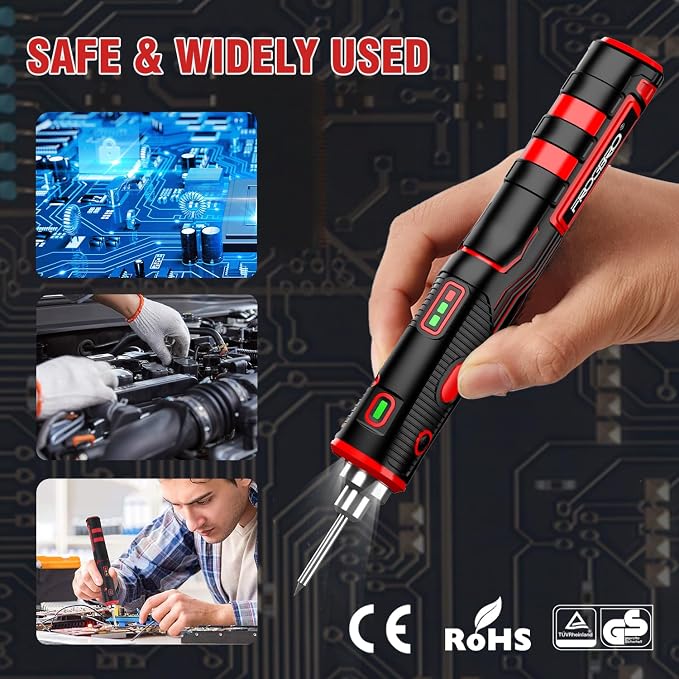 FrogBro 11W 2500mAh Cordless Soldering Iron Kit, Upgrade Max 968℉ Fast Heating - Image 7