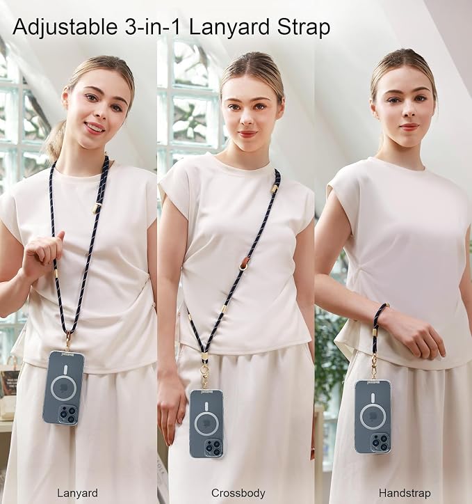 memumi 3 in 1 Universal Adjustable Phone Lanyard, Crossbody Neck Wrist Strap - Image 5
