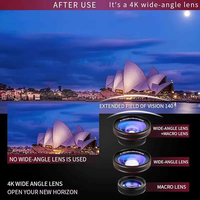 4K HD 0.45X Wide Angle Lens + 15X Macro Lens - Image 8