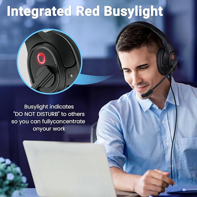 Headset with Microphone for PC, USB Computer Headsets AI-Powered Environmental - Image 5