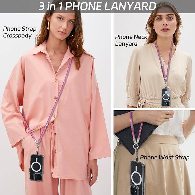 3-in-1 Adjustable Phone Lanyard Crossbody Cell Phone Neck Strap Universal - Image 3