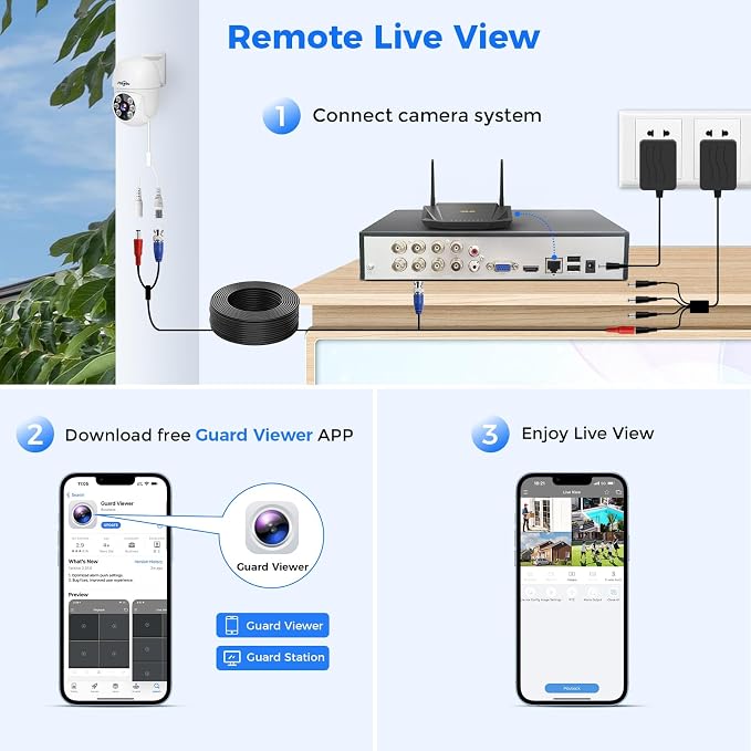 Hiseeu 360°View PTZ 3K Wired Security Camera System - Image 6