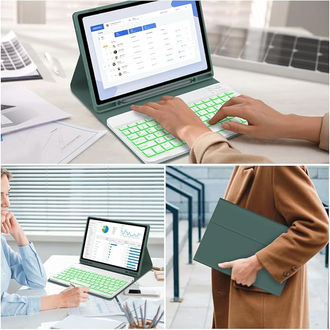 Keyboard Case for Samsung Galaxy Tab A9 Plus 5G 11 inch 2023, 7 Color Backlit - Image 4
