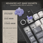 RK ROYAL KLUDGE L75 Gasket Mount Mechanical Keyboard w/Knob/Macro Keys & - Image 5