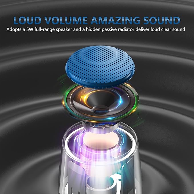 INSMY Small Bluetooth Speaker, Waterproof Mini Portable Wireless Speaker - Image 4