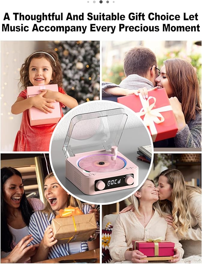 CD Player with Built-in Speakers Portable Bluetooth Input&Output Desktop CD - Image 6