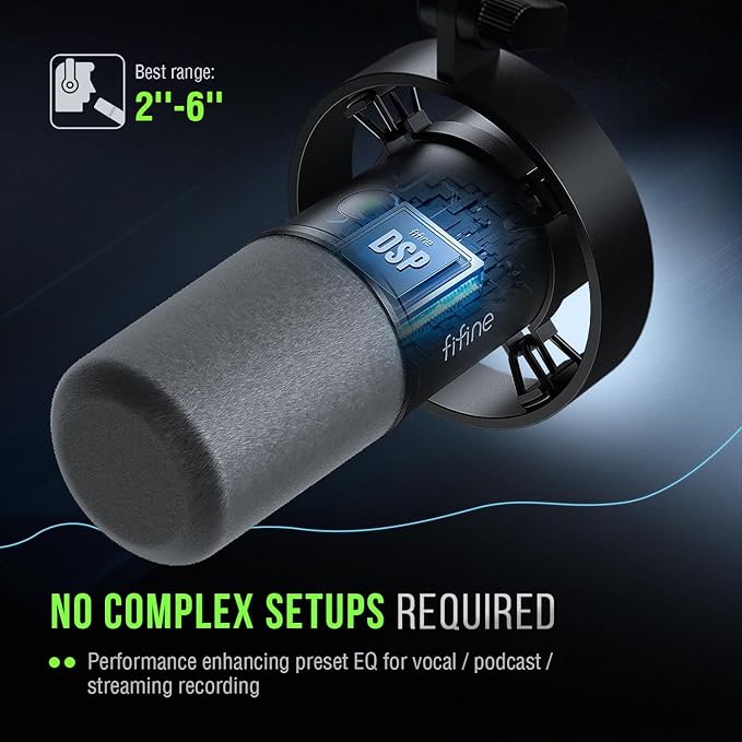 FIFINE K688 Podcast Microphone Kit, USB/XLR Dynamic Microphone - Image 6
