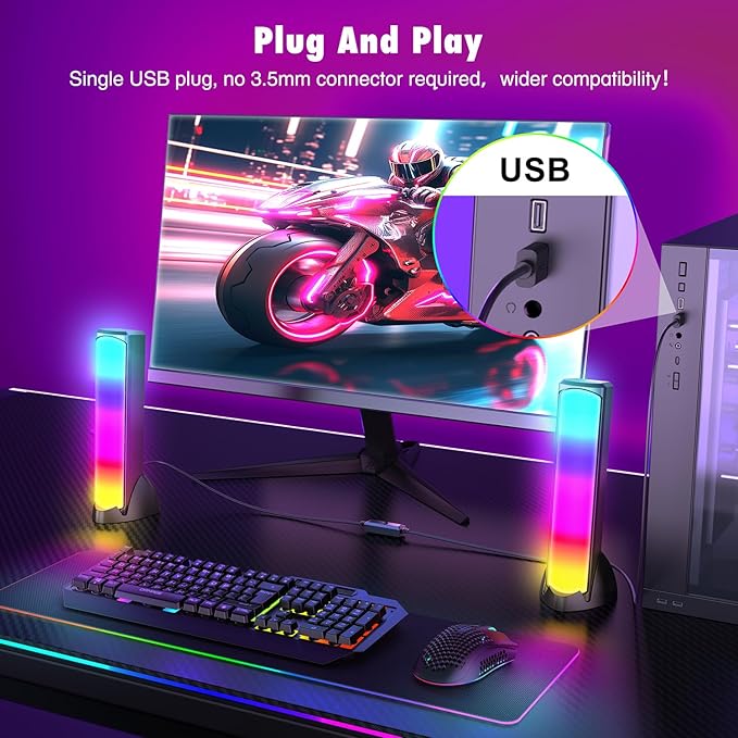 OFFSIR Computer Speakers, RGB PC Speakers, Gaming Speakers - Image 5