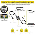 PROZOR 192KHz HDMI ARC to Optical Audio Adapter, 7ft/2.1m ARC Audio Extractor - Image 2