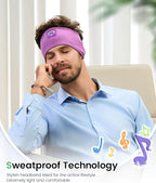 Perytong Sleep Headphones Bluetooth Headband, Sports Wireless Earphones - Image 3