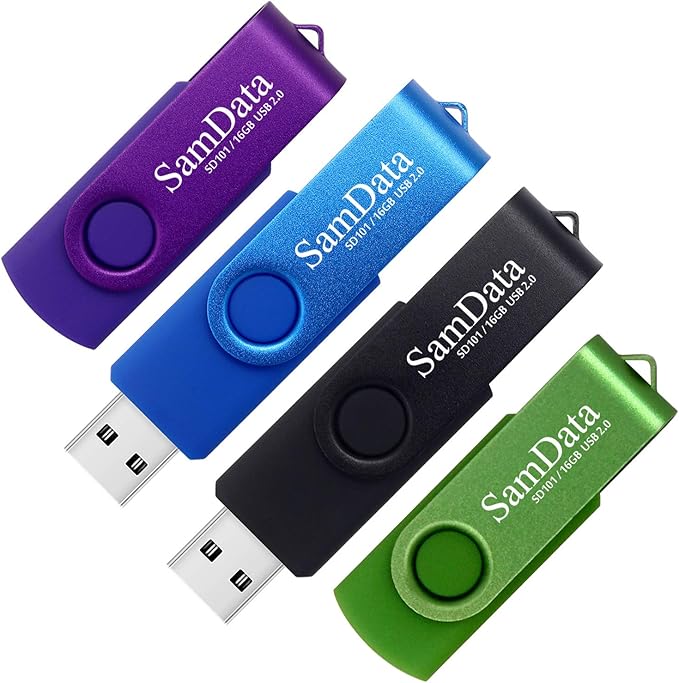 SamData 16GB USB Flash Drives 4 Pack 16GB Thumb Drives Memory Stick Jump Drive by SamData