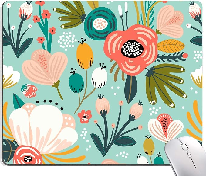 Mouse Pad, Cute Abstract Floral Mouse Pad by Armanza