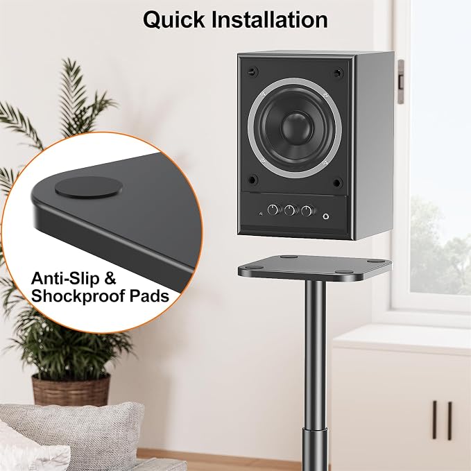 ELIVED Universal Speaker Stands Height Adjustable 28"-37.4", Bookshelf Speaker - Image 8