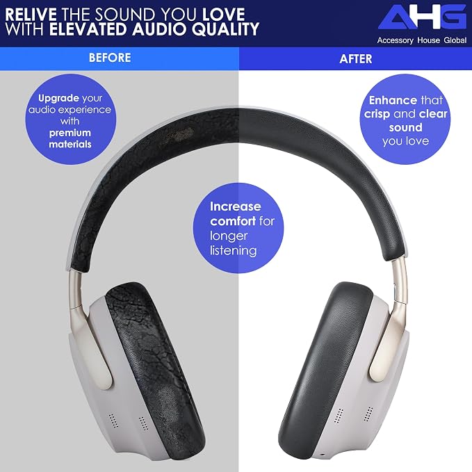 QC Ultra Replacement Ear pad and Headband Pad Kit Cushion Compatible - Image 3