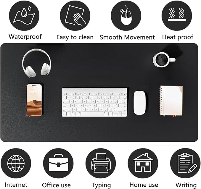 PU Leather Desk Pad Protector Gaming Mouse Pad Non Slip Desk Mat - Image 4