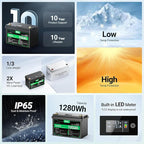 HQST 12 Volt 100Ah Lithium Iron Phosphate Battery - Image 3