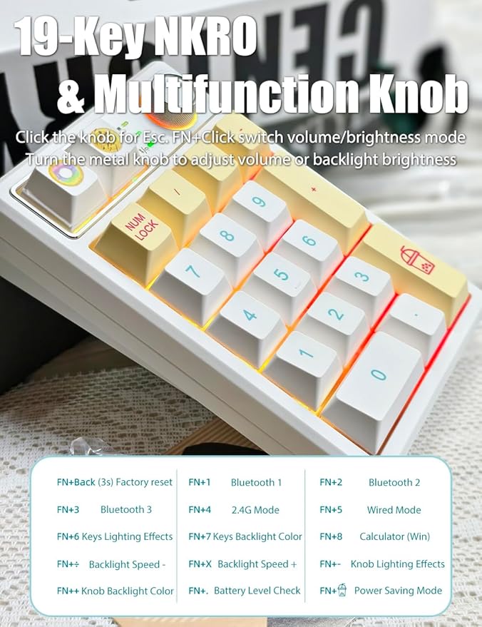 Gasket Creamy Mechanical Numpad Programmable Macro Keypad Wireless - Image 6