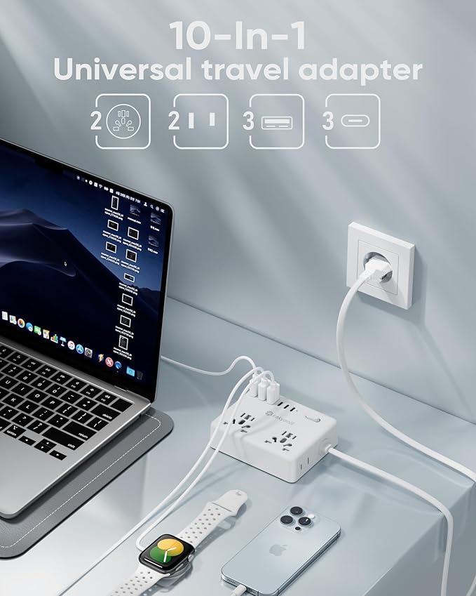 Universal Travel Adapter, Kakyanill European Travel Plug Adapter, EU/UK/AU/Plug - Image 2