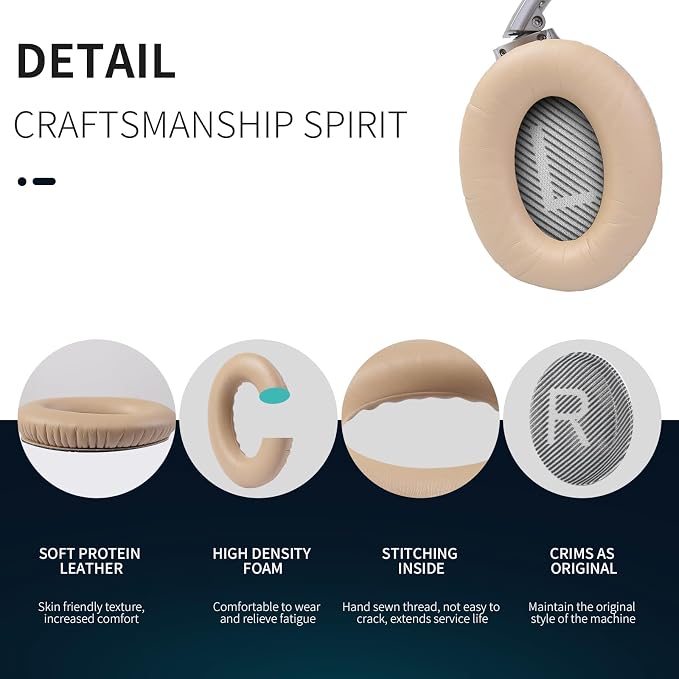 Ear Pads for Bose QC35: Durable Comfortable Noise Cancellation Replacement - Image 4