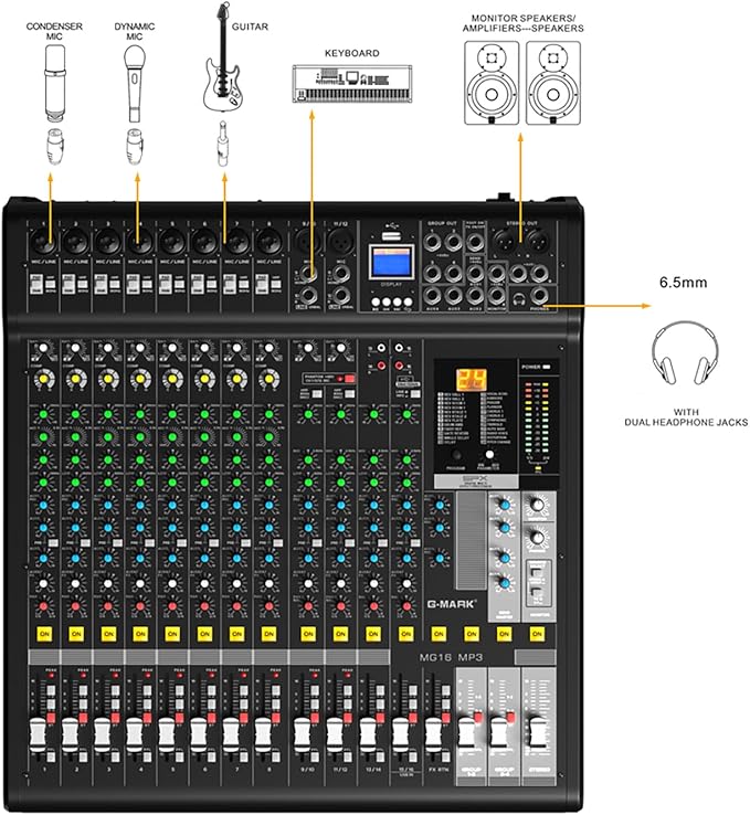 Audio Mixer Bluetooth G-MARK Professional Mixer Usb Interface Sound Board - Image 9