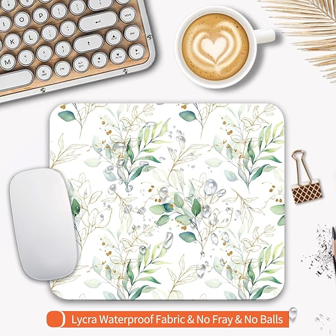 Square Mouse Pad Pretty Leaves, Personalized Premium-Textured Custom Mouse Mat - Image 3