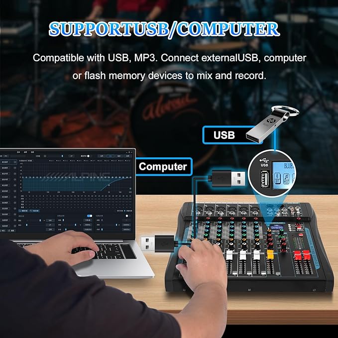 Audio Mixer, 6 Channel Board Mixer - Image 4