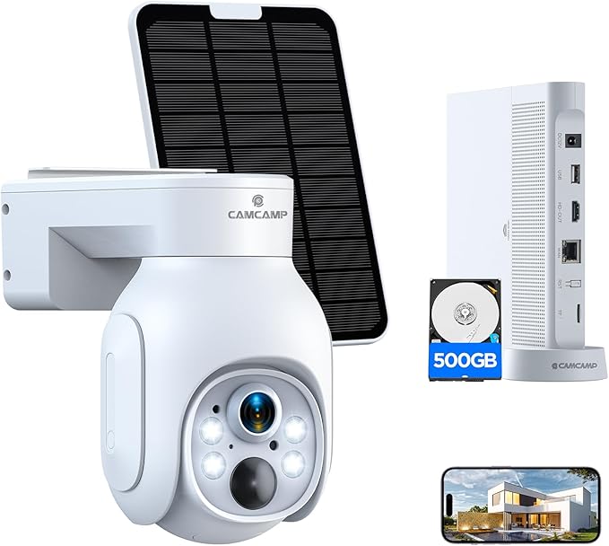 Camcamp Solar Security Cameras Wireless Outdoor, 2K Wireless Battery Security by CAMCAMP