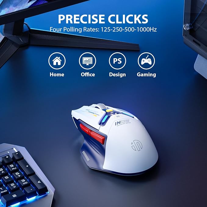 INPHIC IN9 Wireless Gaming Mouse, True Tri-Mode Bluetooth/Type-C Wired/2.4G - Image 7