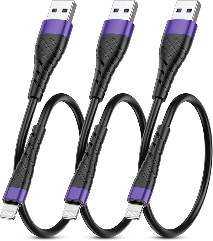 OIITH MFi Certified Short for iPhone Charger Cable 3 Pack 1 Ft, 12 inch for by OIITH