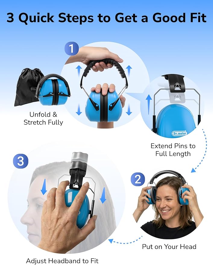 Dr.meter Noise Reduction Ear Muffs, Ear Protection Noise Cancelling Headphones - Image 8