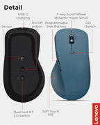 Lenovo Yoga Pro Mouse, USB-C Rechargable, Dual Mode Bluetooth, 6 Button - Image 7
