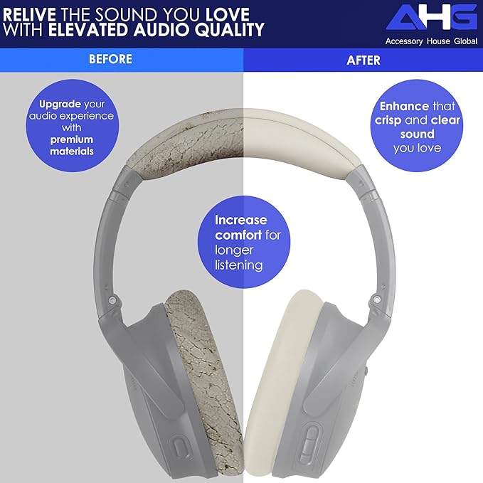 Replacement QC Ear Pad and Headband Pad Kit Cushion. Compatible - Image 4