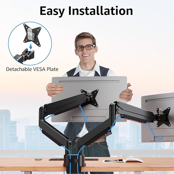 MOUNTUP Dual Monitor Mount fits 22''-42'' Ultrawide Screen, Holds 6.6-33lbs - Image 5