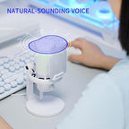 FEELWORLD VM1 White Gaming PC USB Microphone Condenser Mic - Image 6
