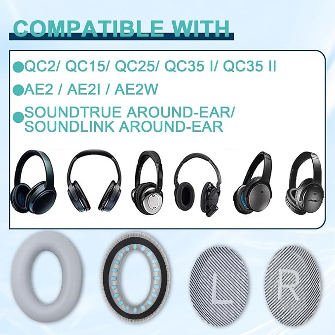 Replacement Earpads Cushions for Bose QuietComfort 35 & Quiet Comfort 35 II - Image 3