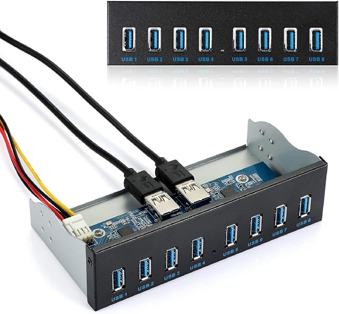 8-Port USB 3.0 Front Panel Hub Expansion Card - by MZHOU