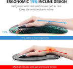 Mouse Pad Wrist Support, Laokiiy 2 in1 Keyboard Wrist Rest+ Ergonomic Mouse Pad - Image 2