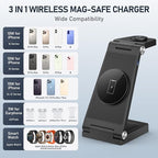 Magnetic Wireless Charger Stand, 3 in 1 Foldable Wireless Charging Station - Image 5
