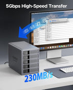 ORICO 5 Bay DAS Hard Drive Enclosure USB 3.0 - Image 3
