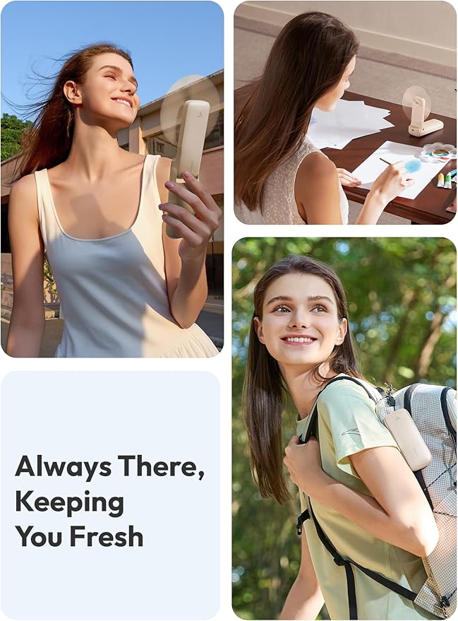 Aecooly Slim Portable Fan, Thin Handheld Fan, USB Rechargeable Mini Personal - Image 3