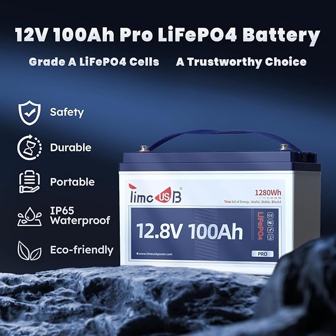 12V 100Ah Pro LiFePO4 Battery 2 Packs, Grade A Battery Cells, Group 31 Deep - Image 4