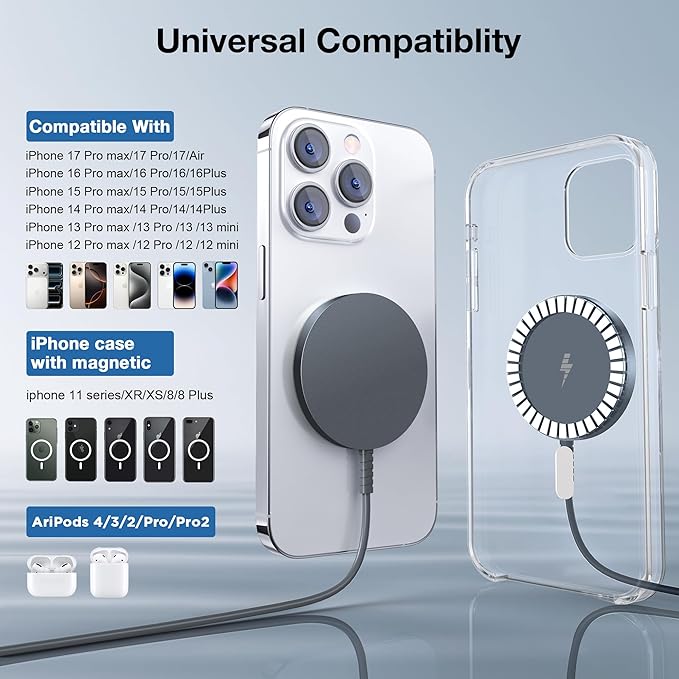 Magnetic Wireless Charger for iPhone: Compatible - Image 2