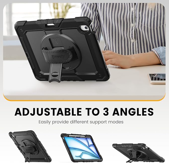 timecity for iPad Air 13 Inch Case M3 2025/ M2 2024, 360° Rotating Stand - Image 4