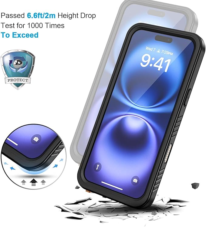 Lanhiem Magnetic for iPhone 16 Case, IP68 Waterproof Dustproof Shockproof Cases - Image 6