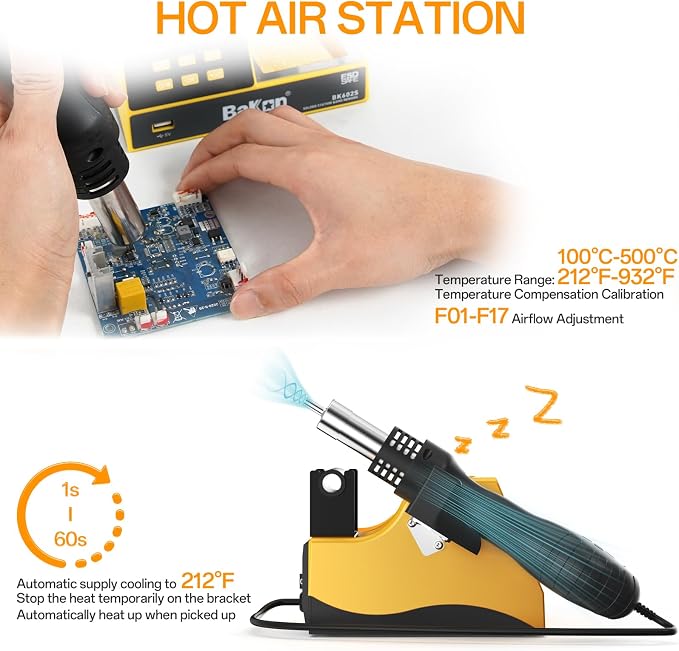 BK602S Soldering Iron & Desoldering Gun 2-In-1 Set, Hot Air Rework Station Diy - Image 6