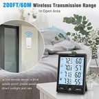 Geevon Indoor Outdoor Thermometer Wireless 3 Remote Sensors, 5-Inch Display - Image 8