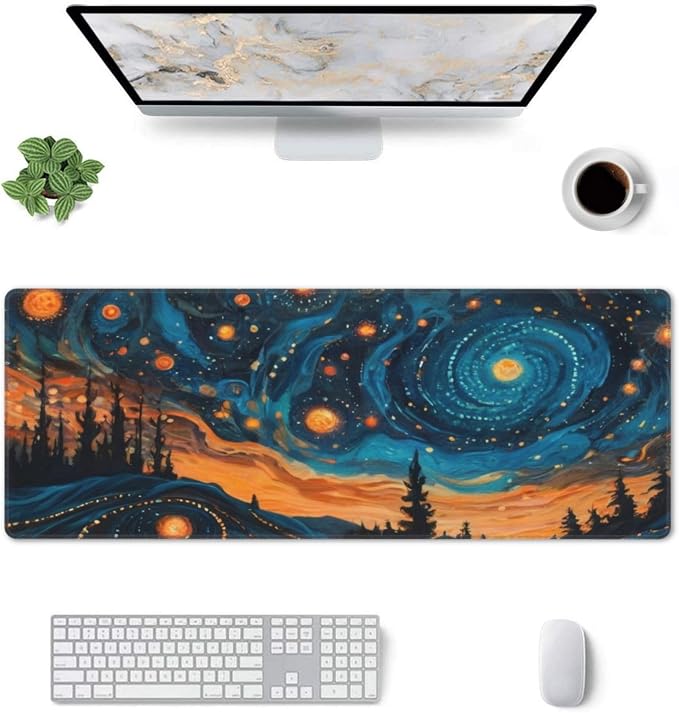 Gaming Mouse Pad, Large Non-Slip Rubber Base Mousepad, Keyboard Mouse Mat - Image 3